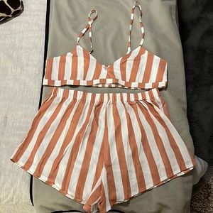 RELAXED FIT ORANGE WHITE MATCHING COLORS 3PCS SET